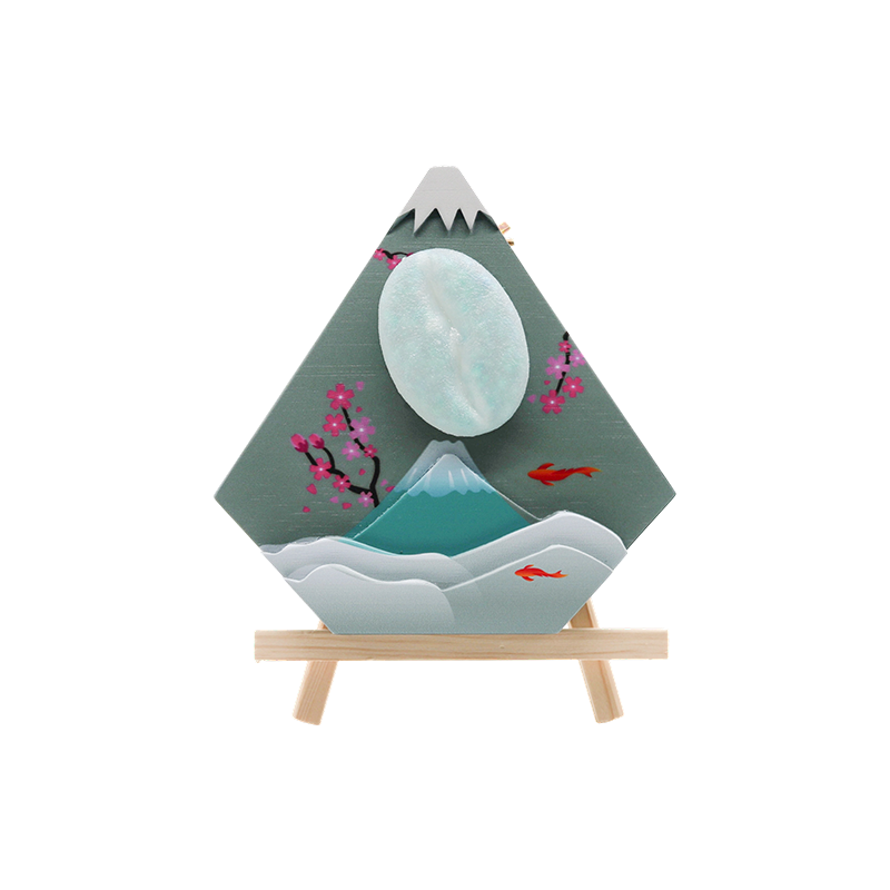 Lâmpada de arte em madeira Maihui de mesa japonesa - Pico de neve de madeira