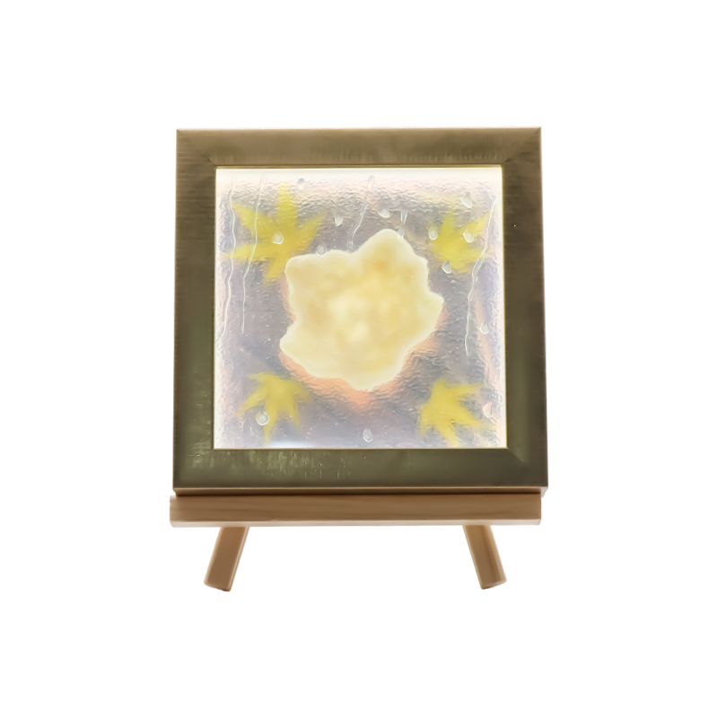 Luz artística em folha de bordo amarela clara quadrada - Maple Frost