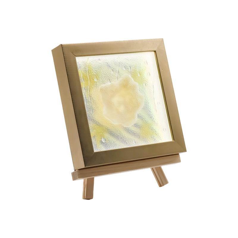 Luz artística em folha de bordo amarela clara quadrada - Maple Frost