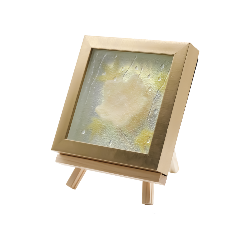 Luz artística em folha de bordo amarela clara quadrada - Maple Frost
