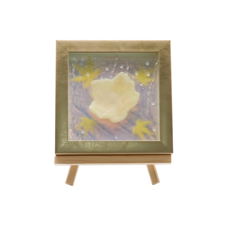 Luz artística em folha de bordo amarela clara quadrada - Maple Frost