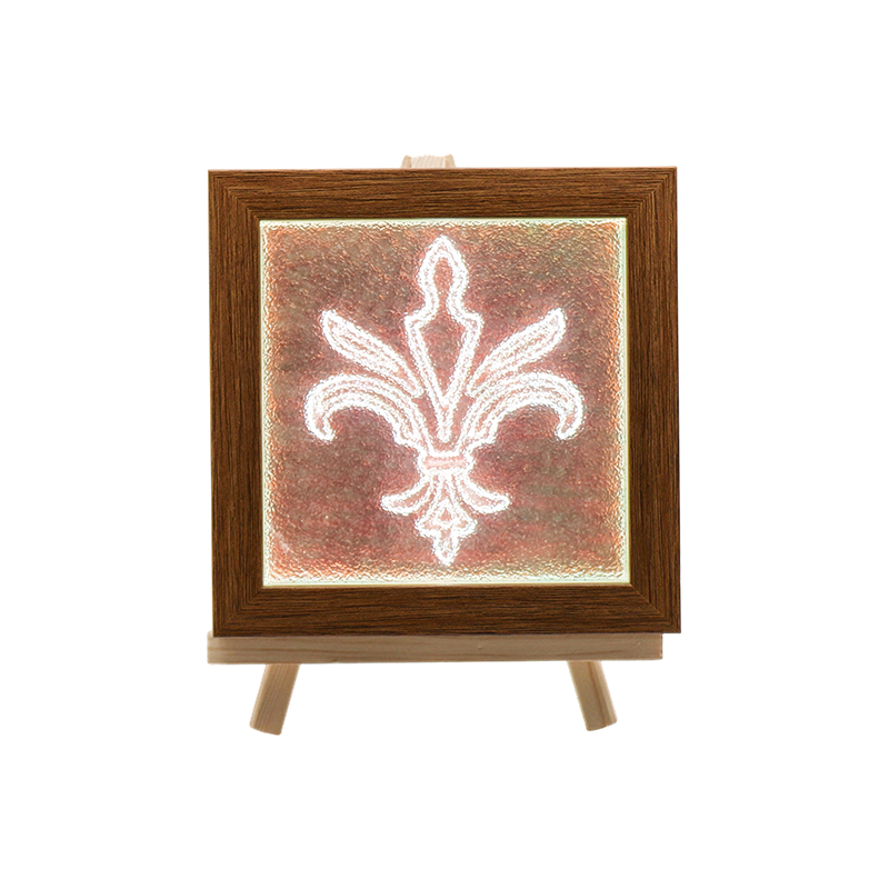 Lâmpada quadrada de cristal com textura de pétala rosa e roxa - Flor do Éden