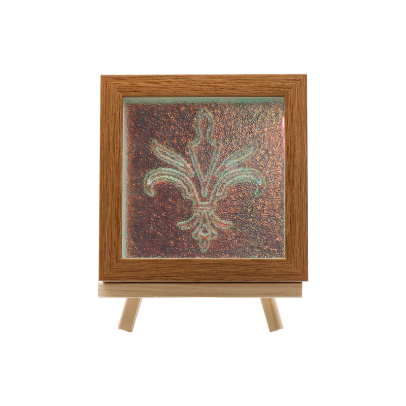 Lâmpada quadrada de cristal com textura de pétala rosa e roxa - Flor do Éden