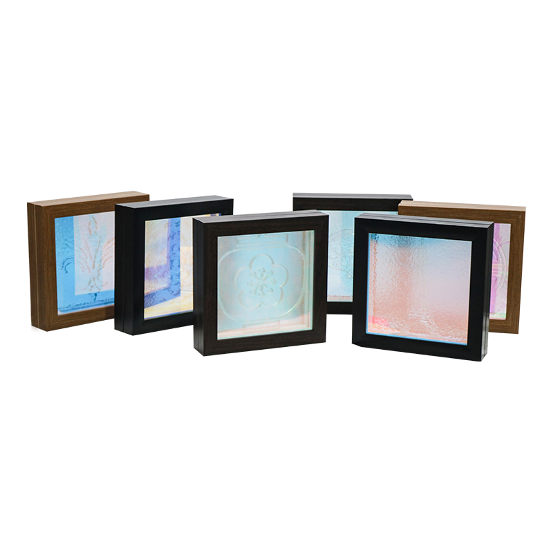 Candeeiro de cristal branco com padrão de flor azul - Tianxiang Ripples