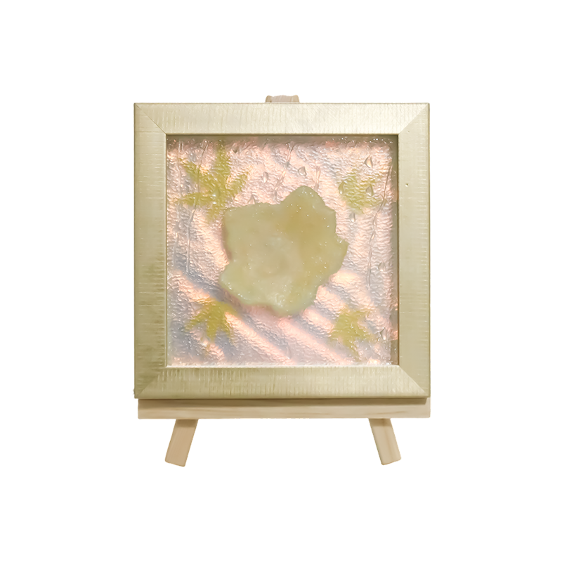 Luz artística em folha de bordo amarela clara quadrada - Maple Frost