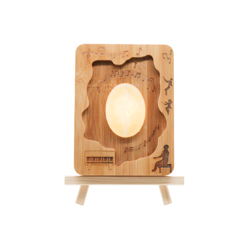 Quadro de relevo irregular música madeira arte luz-feijão som tempo