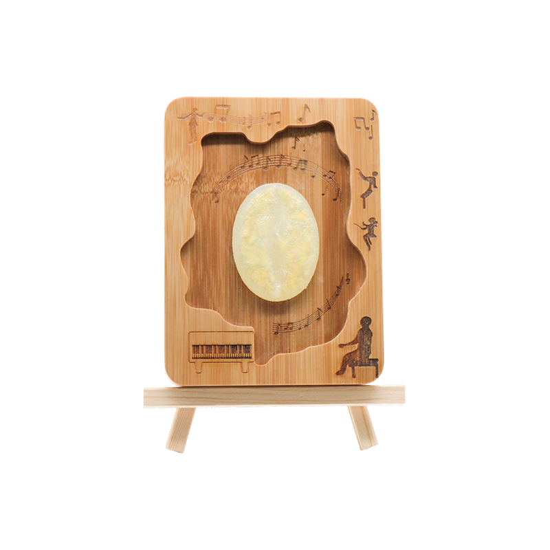 Quadro de relevo irregular música madeira arte luz-feijão som tempo
