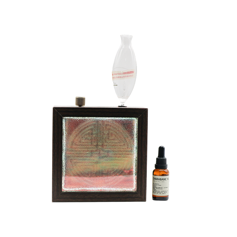 Moldura de madeira maciça escura garrafa de óleo essencial padrão de longevidade lâmpada de aromaterapia - padrão de longevidade