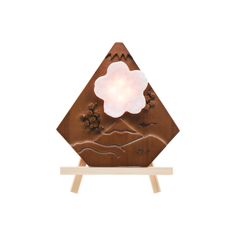 Lâmpada de arte em madeira Maihui de mesa japonesa - Pico de neve de madeira
