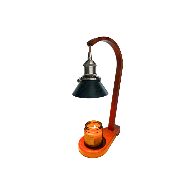 Candeeiro Aquecedor de Velas com Abajur Cone Preto - Luz Véu