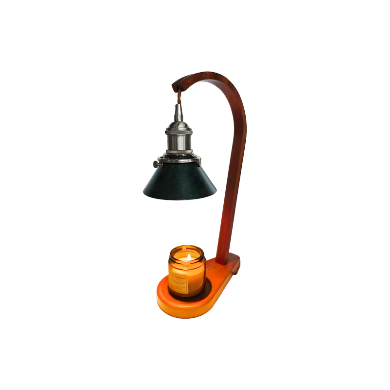 Candeeiro Aquecedor de Velas com Abajur Cone Preto - Luz Véu